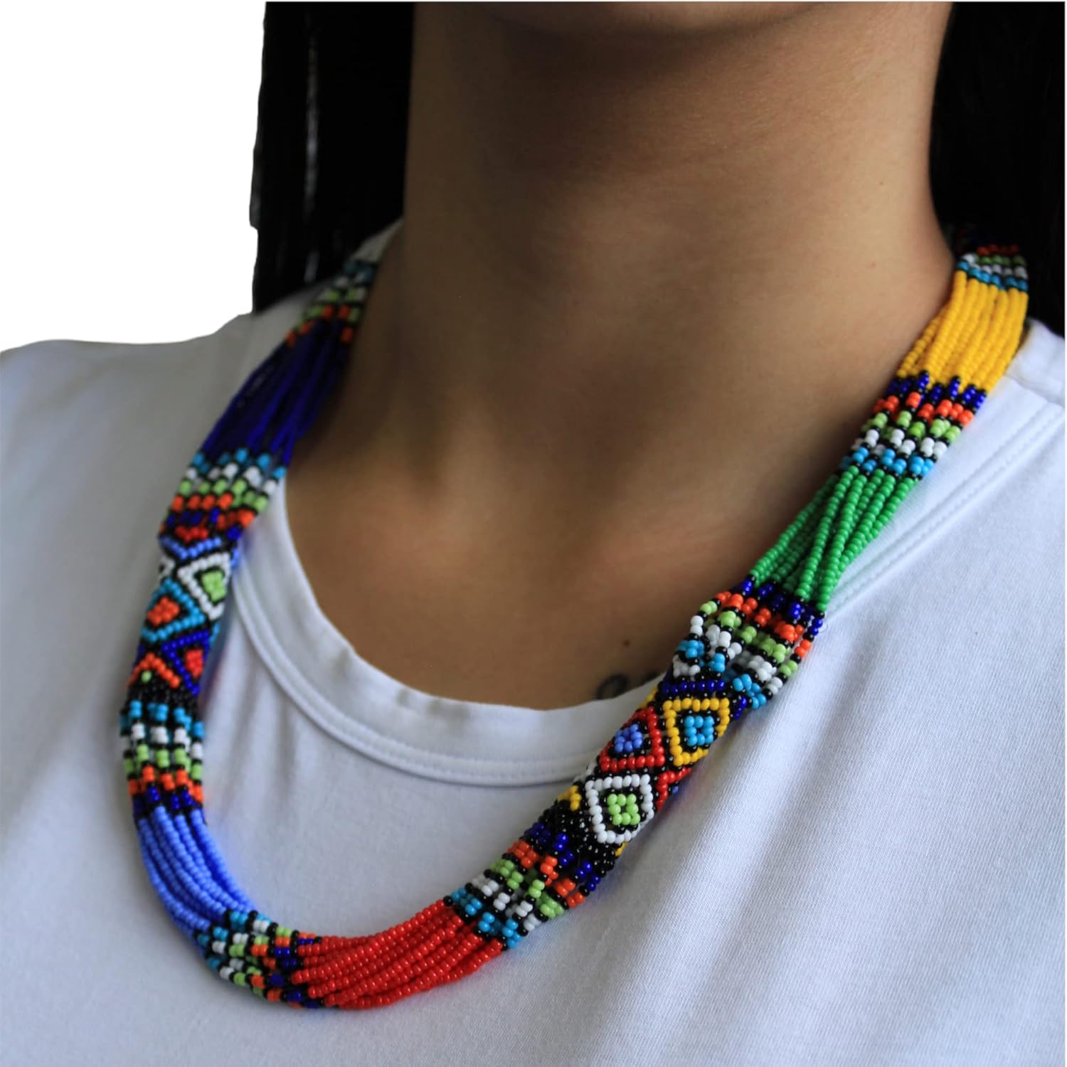 Ndlovu Zulu Necklace | by Woza Moya (Come Spirit of Change) | Handmade by The Hillcrest AIDS Centre Trust Crafters in South Africa