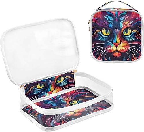 Miniatura 3 de Color Cat Clear Toiletry Bag for Traveling,2 Pack Makeup Cosmetic Bag with Zipper,Travel Bag for Toiletries,Travel Essentials 21214454