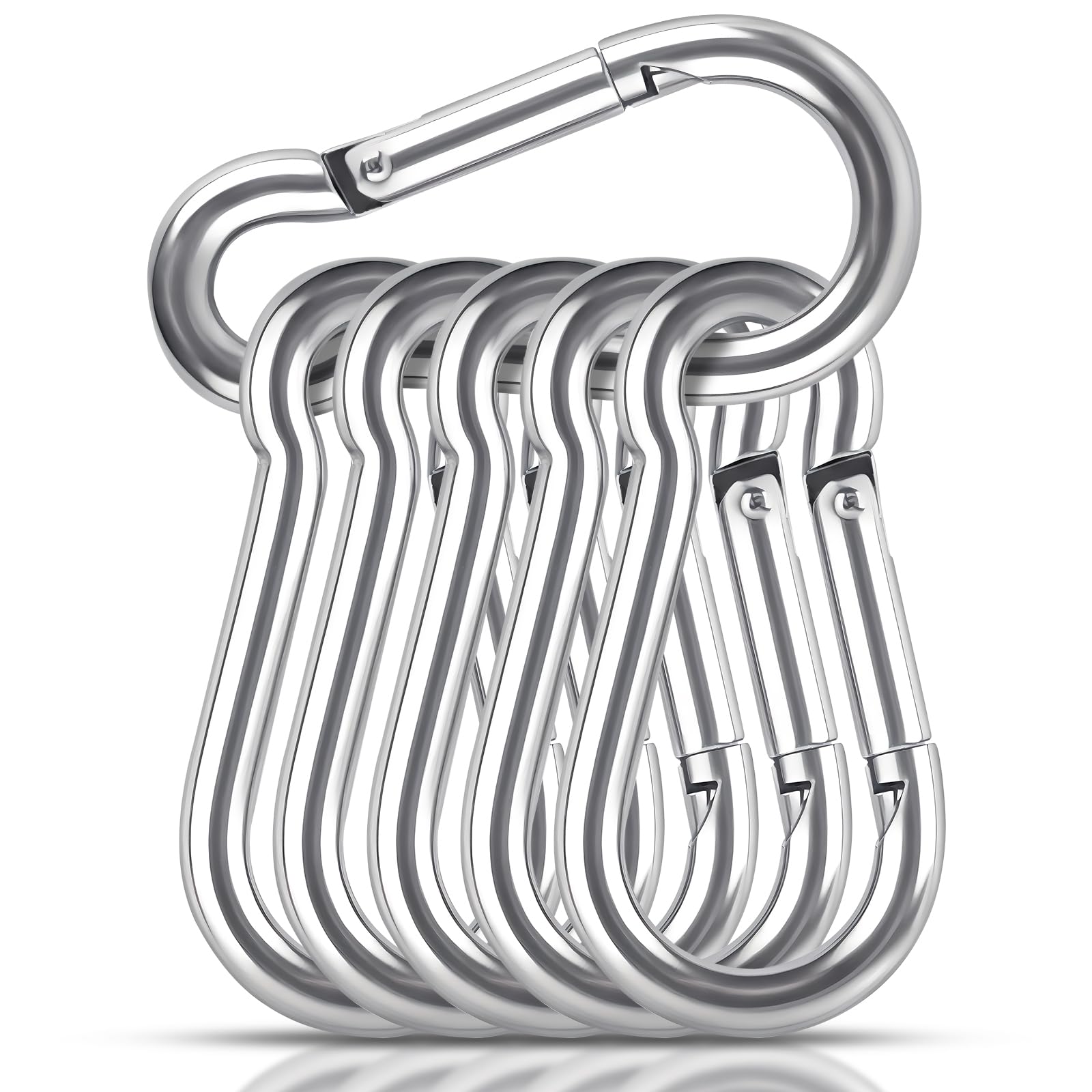 KATUMO M7 Heavy Duty Snap Hooks, 2.75 inch Carabiner Clip Quick Link, 418LBS Holding Capacity Stainless Steel Spring Clips for Hanging Hammock Climbing Hiking Traveling Camping Indoor & Outdoor