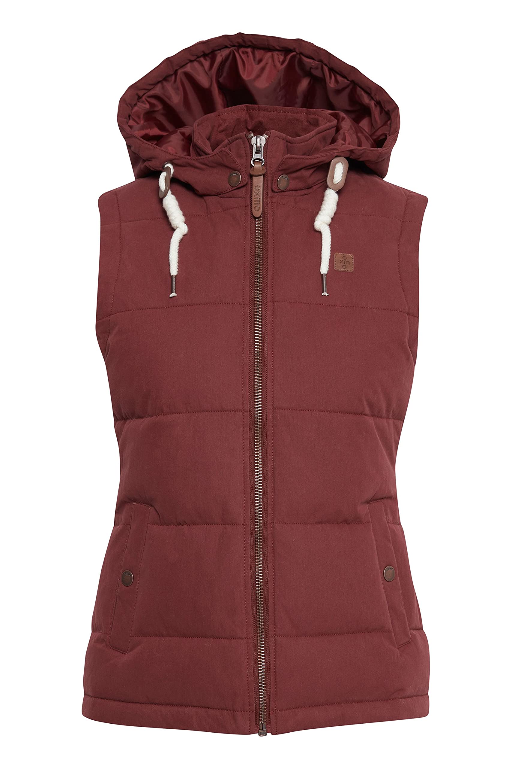 OXMO OXLew Damen Weste Steppweste Outdoor Weste mit Kapuze Eingrifftaschen Baumwollmischung Regular fit