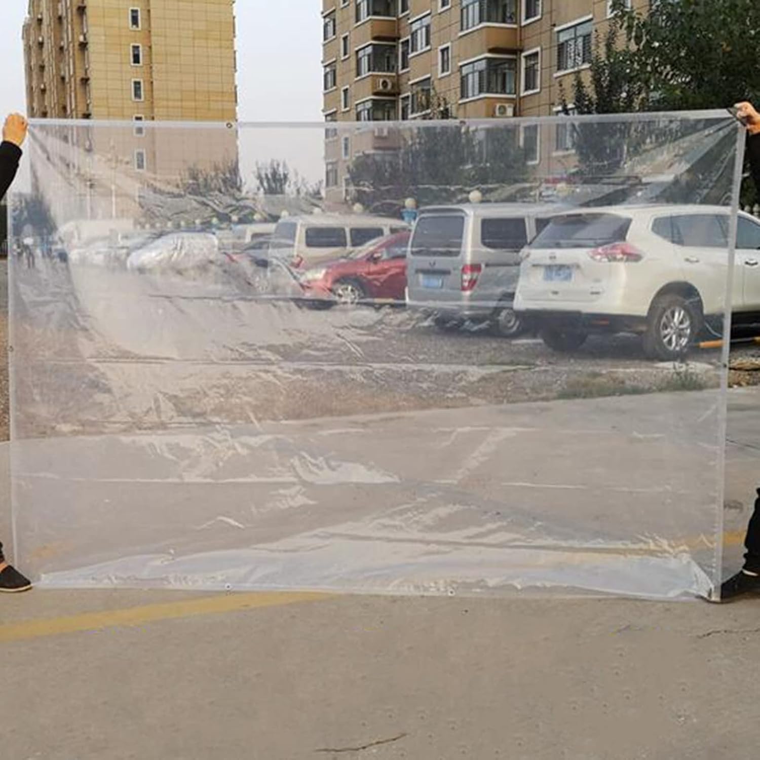 Clear Plastic Tarps Outdoor Curtain Heavy Duty Waterproof Tarpaulin Tear Resistance Windproof for Roof, Camping, Deck, Porch, Patio, Garden