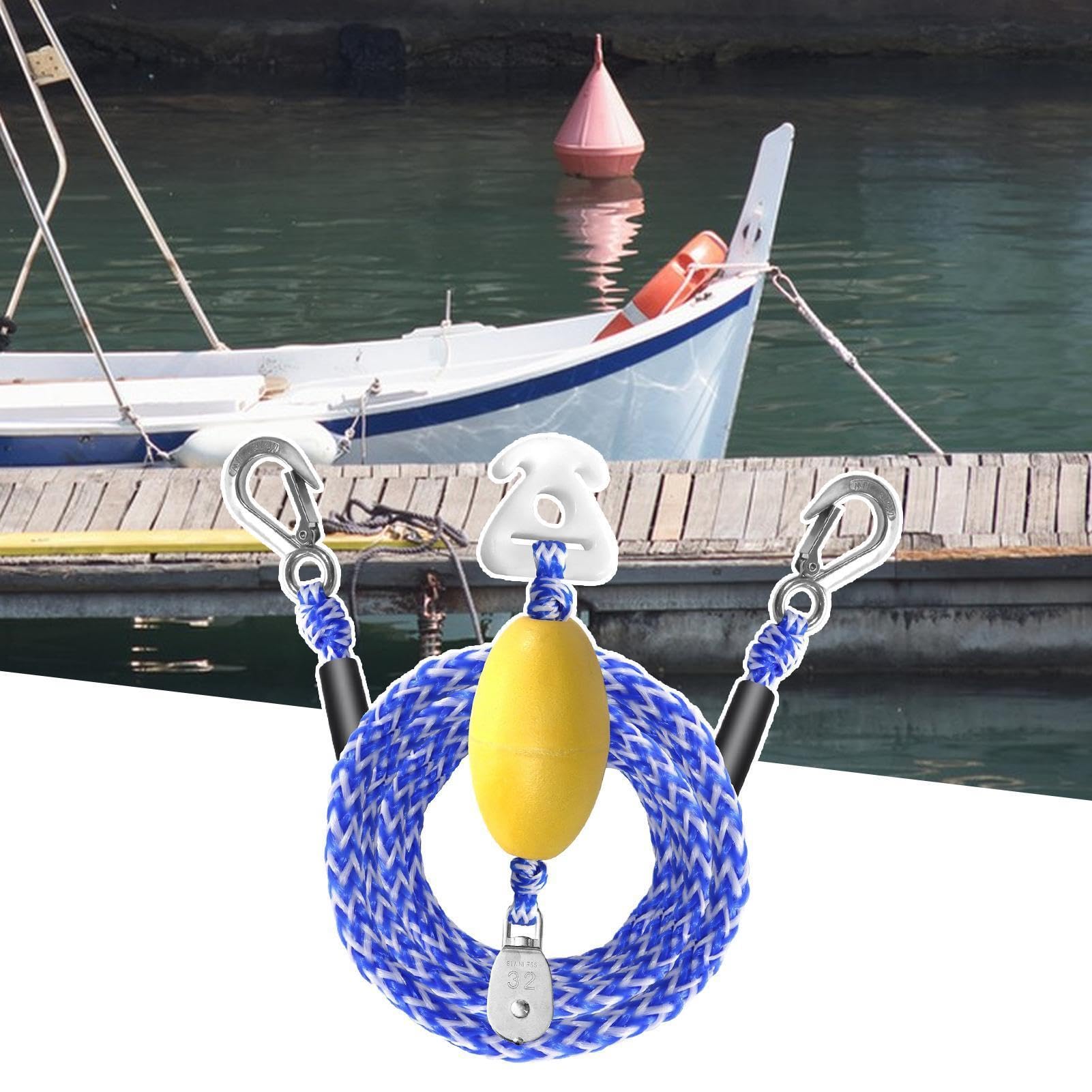 Lina do łodzi, 30 m Heavy Duty Strap with Float Ball Hook for Marine Utili