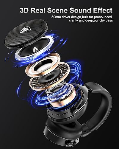 Miniatura 3 de NUBWO Auriculares inalámbricos para juegos, 2.4 GHz y tecnología Bluetooth 5.3 con micrófono con cancelación de ruido, sonido estéreo, compatible