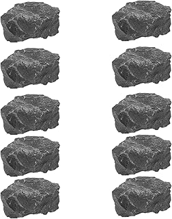 HOMSFOU 10 Stück Saunasteine aus Natürlichem Vulkanbasalt für Trocken und Heimsauna Wärmespeichernde Lavasteine mit Gleichmäßiger Hitzeverteilung Aromatherapieunterstützend 2 2,5cm