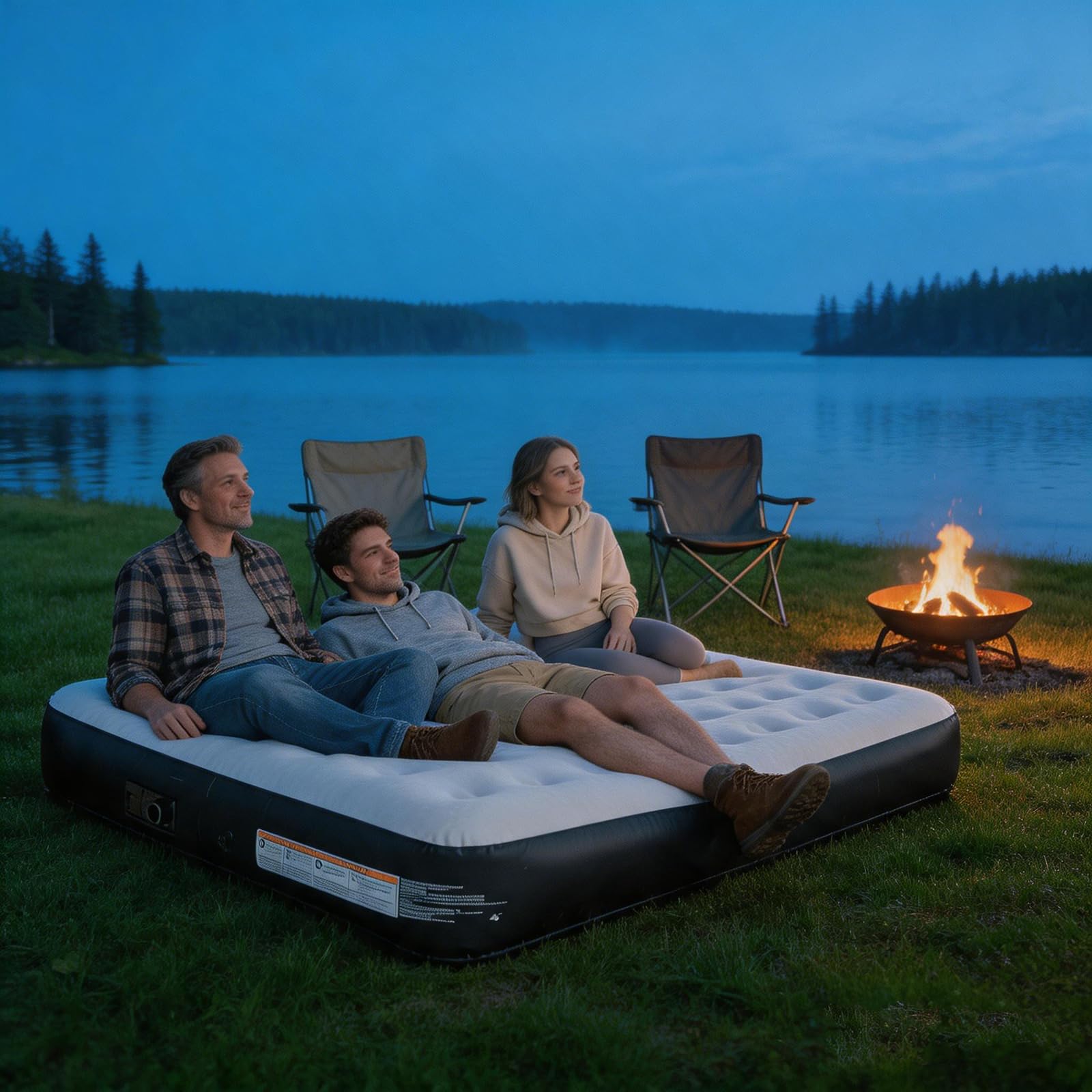 Outraveler King Size Luftmatratze mit eingebauter Pumpe, aufblasbare Bett Aufblasbare Matratze für Camping Küche, Haushalt & Wohnen