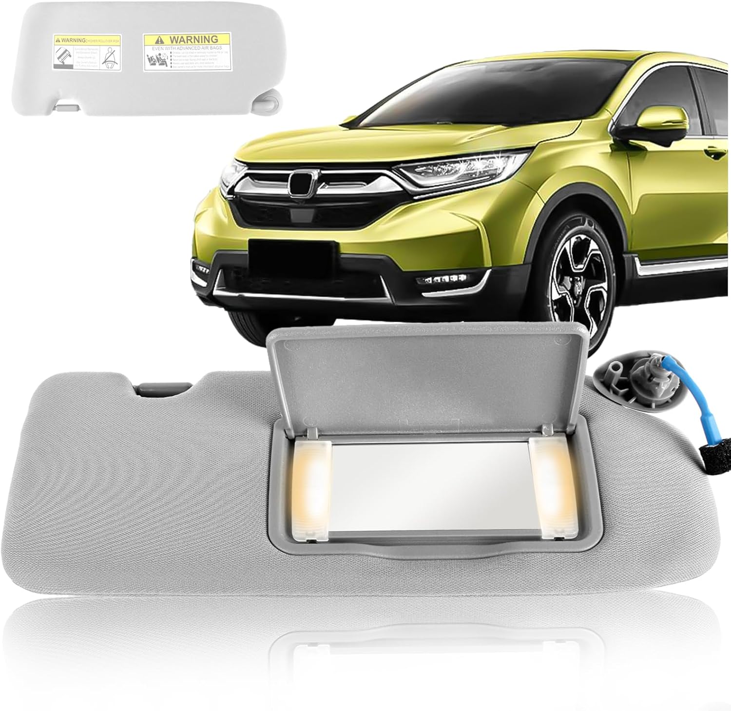 Right Passenger Side Sun Visor for Honda CRV CR-V 2017 2018 2019 2020 2021 2022 Sun Visor Replacement 83230-TLA-A12ZB(Grey)