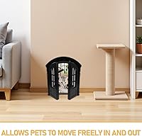 Vista 3 de Dual Access Pet Gate for Cats and Small Dogs Indoor Cat Entrance Panel Simple Installation Privacy Barrier for Home Use Black