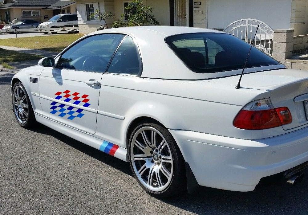 iJDMTOY 22x9-Inch Iconic Sport Flag Tri-Color Decal Stickers Compatible with BMW Side Doors, Hood Cosmetic Decoration, Made w/Reflective Material