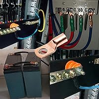 Vista 8 de TKDMR 195 terminales de alambre de cobre AWG2 4 6 8 10 12 con juego termorretráctil, 85 terminales de cable de batería, terminales de anillo con 110