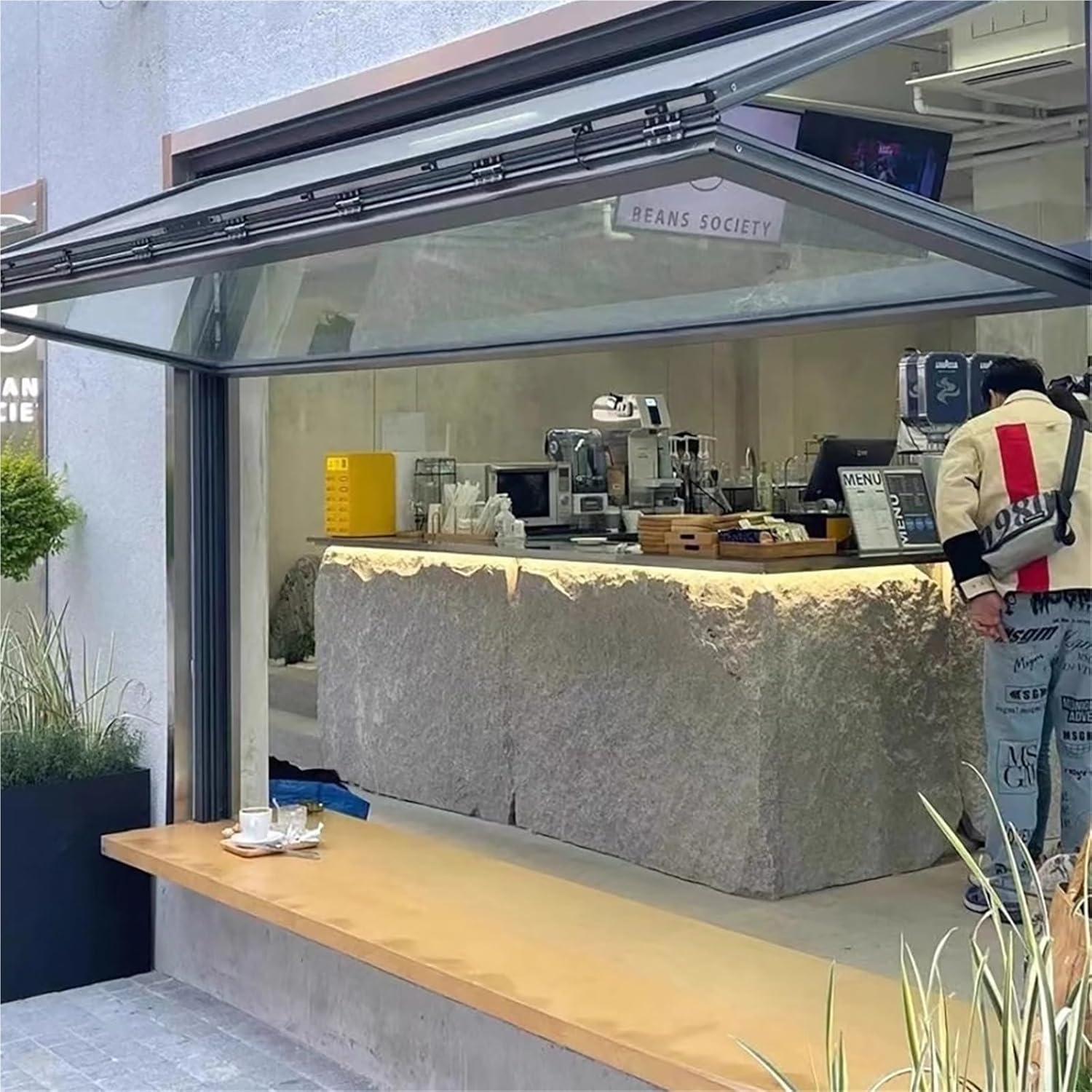 Up and Down Folding Window, Folding Sliding Windows Double Hung Window, Customizable Aluminum Mobile Home Windows with Safety Lock, for Outdoor Kitchen(26x28in/66x71cm)