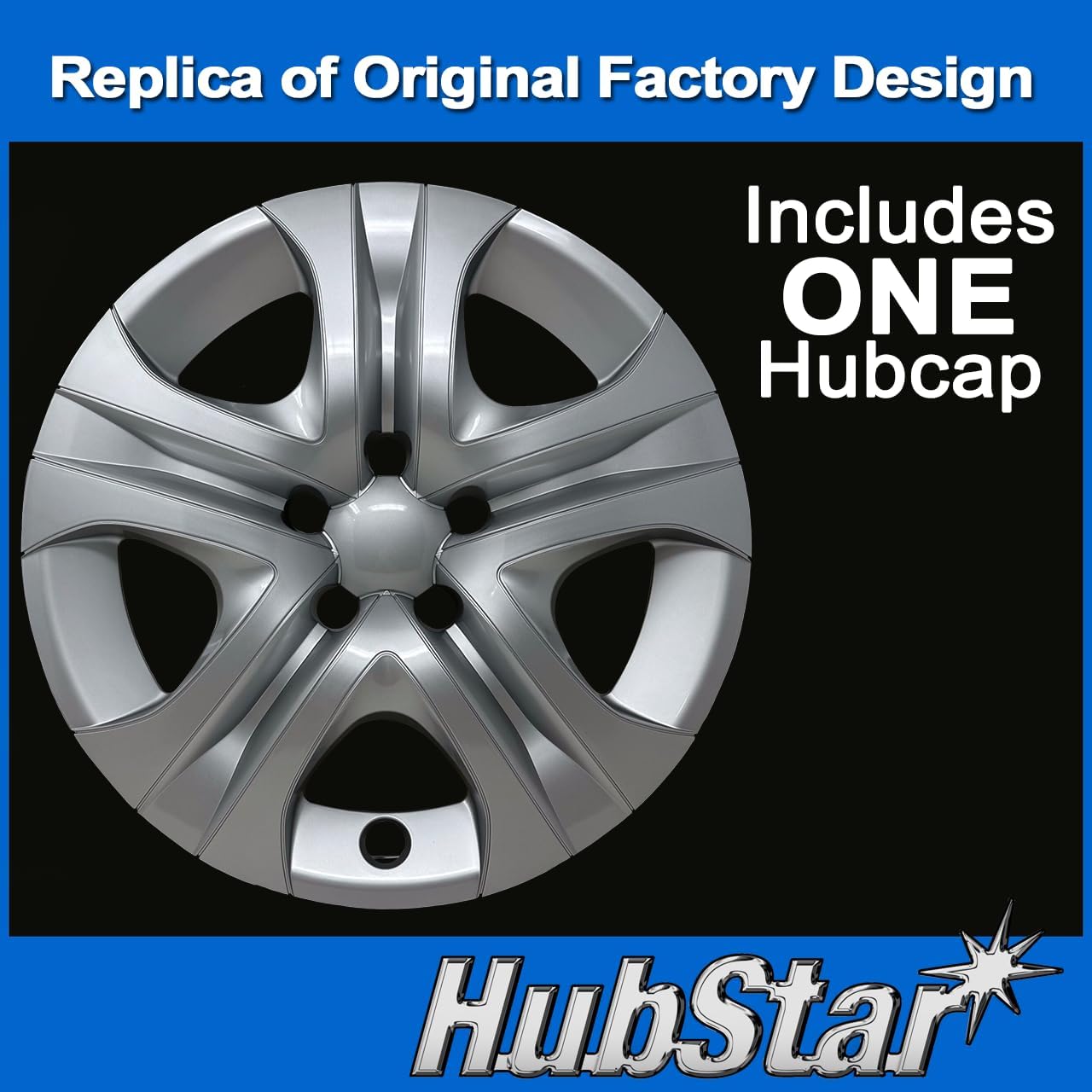 Hubcap Replacement for Toyota Rav4 2013-2015, 17-inch Wheel Cover, Silver, 1 Piece
