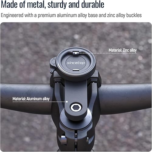 Miniatura 8 de sincetop Soporte universal de teléfono para bicicleta, soporte de teléfono con tapa de vástago de aluminio para bicicletas de montaña y carretera,