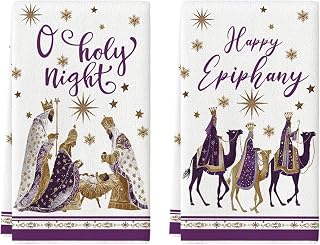 Artoid Mode Star Camel Three Kings Happy Epiphany Kitchen Towels Dish Towels, 18x26 Inch Farmhouse Holiday Decoration Cleaning Set of 2