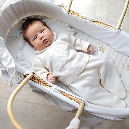 Miniatura 2 de Gllquen Baby Paquete de 4 sábanas de moisés, transpirable, acogedora, con patrón de moda para cuna de viaje, sábanas estándar seguras para cuna para