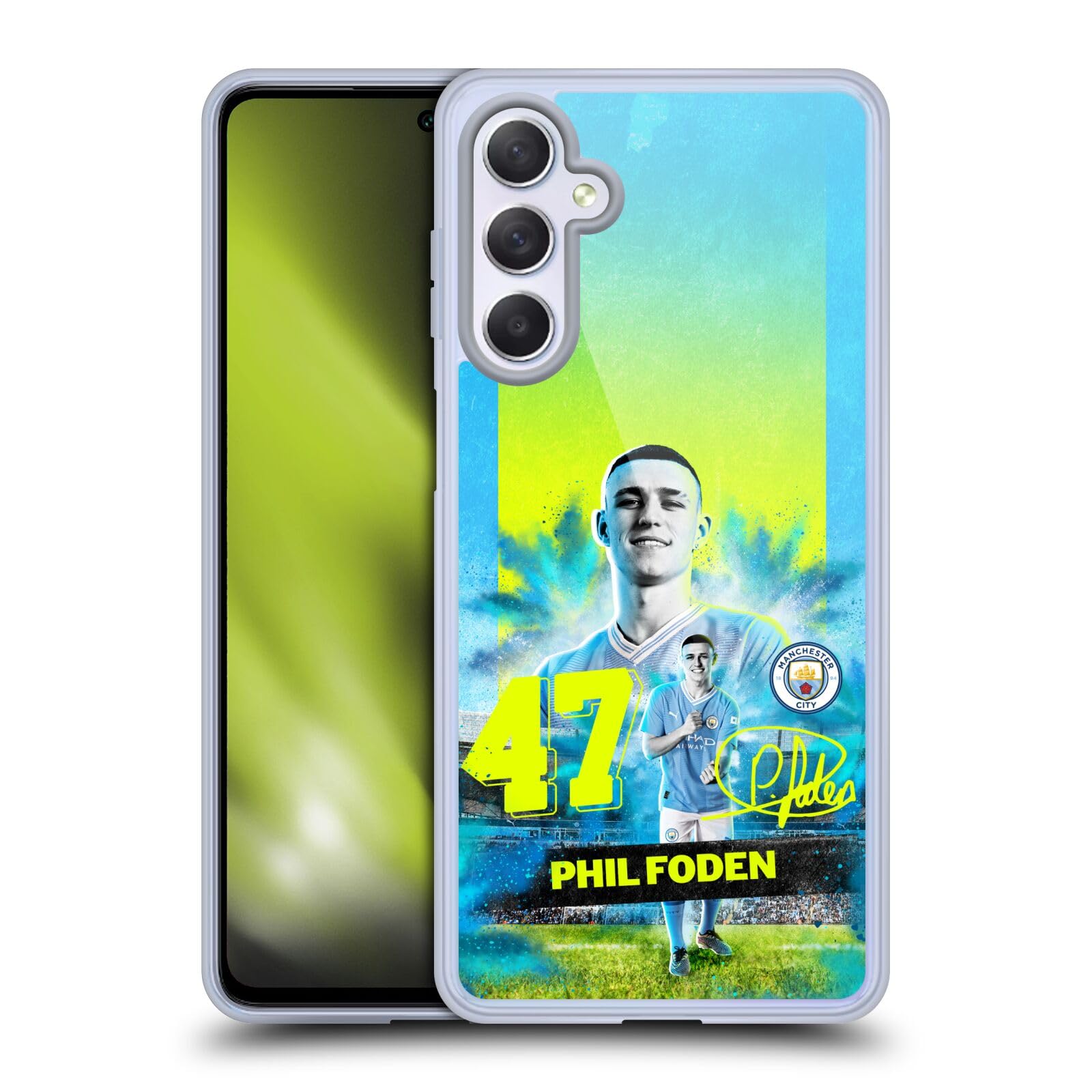 Head Case Designs Officially Licensed Manchester City Man City FC Phil Foden 2023/24 First Team Gel Case [Military Grade Protection] Compatible With Samsung Galaxy M54 5G