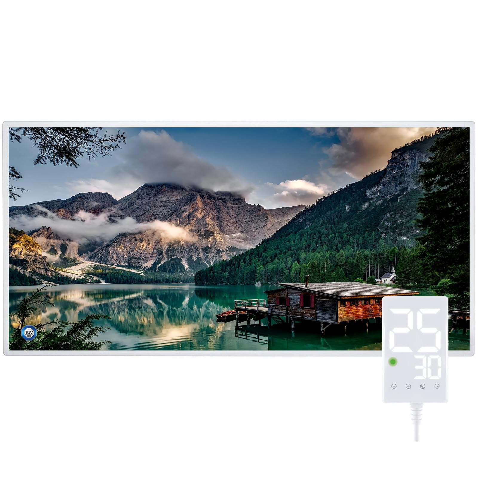 Pannello Radiante Infrarossi 1000W, Temperatura Massima può Taggiungere i 120 Gradi Celsius Entro 3 Minuti - con Termostato Touch - Certificazione TÜV - PB