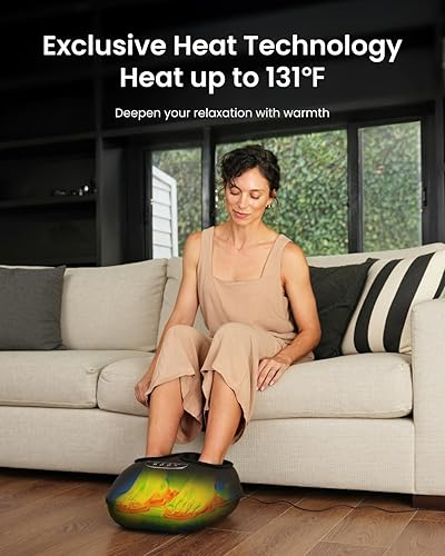 Miniatura 6 de RENPHO Máquina masajeadora de pies con calor, 3 modos y niveles de compresión de aire, masaje shiatsu de pies para fascitis plantar y neuropatía,