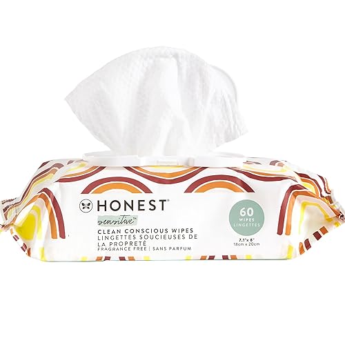 The Honest Company - Toallitas limpiadoras para bebé con 99% de agua, respetuosas con el medioambiente, compostables, a base de plantas,