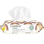 The Honest Company Clean Conscious Multi-Use Wipes Hypoallergenic and Unscented for Sensitive Baby Skin Over 99% Water Compostable Plant Based Rainbow 60 Count