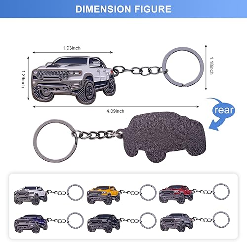 Miniatura 2 de Llavero de auto para Dodge RAM 2023 2022 1500 TRX, funda de llavero Cool Mods, accesorios de 2 x 1.3 pulgadas, rojo