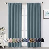 Vista 122 de Cortinas opacas para dormitorio, sala de estar, juego de 2 paneles de 54 pulgadas de largo, cortinas de oscurecimiento de habitación con aislamiento