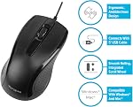 Targus 3-Button USB Full-Size Optical Mouse with 6-Foot USB Cord, Supports Windows and Mac, Black (AMU81USZ)