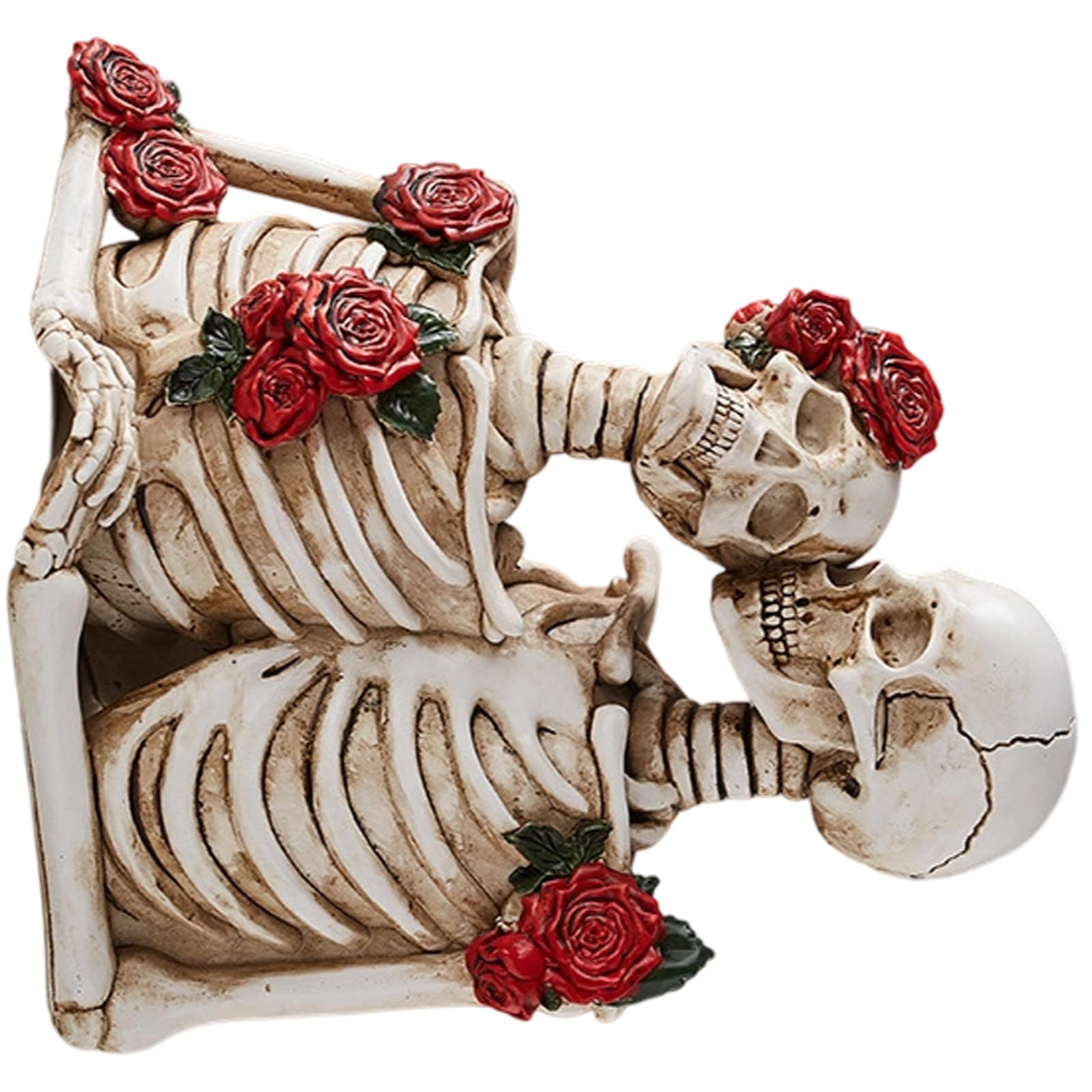 Msioytog Resin Skull Decorations for Indoor Outdoor Halloween Party Centerpieces Detailed Hand Painted Artwork Hand Painted Resin Skeleton Ornament