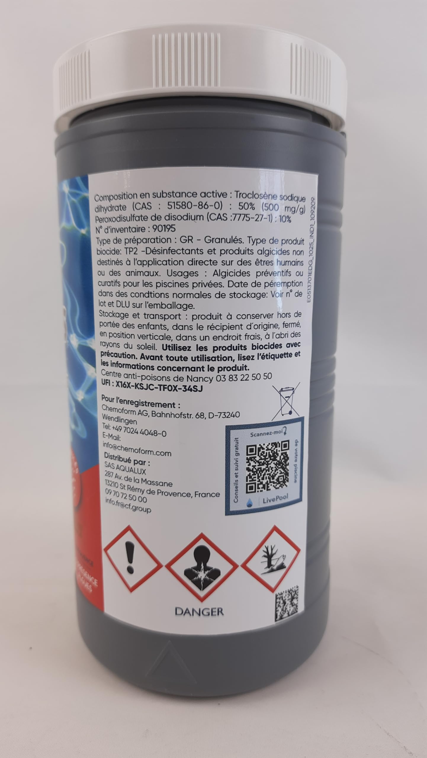 Stop Algues Moutarde Piscine - Chloration Ultra Choc - Poudre - Boîte - 1 kg