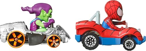 Miniatura 3 de Hot Wheels Coches de juguete, juego de 2 vehículos de fundición a presión RacerVerse con conductores de personajes optimizados para el rendimiento