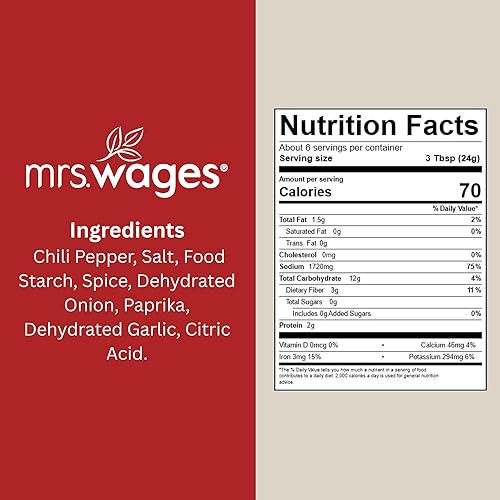 Miniatura 6 de Mrs. Wages Mezcla de enlatado a base de chile  Fácil de usar  Chile casero simple  Gran sabor  Fácil de congelar o servir fresco  Paquete de 5 onzas
