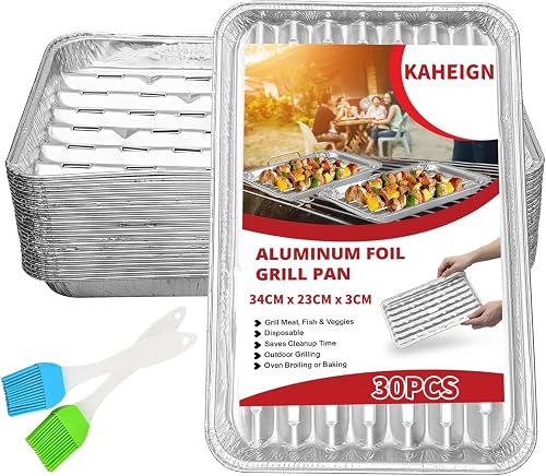 30 Pièces Barquettes Jetables pour Barbecue KAHEIGN