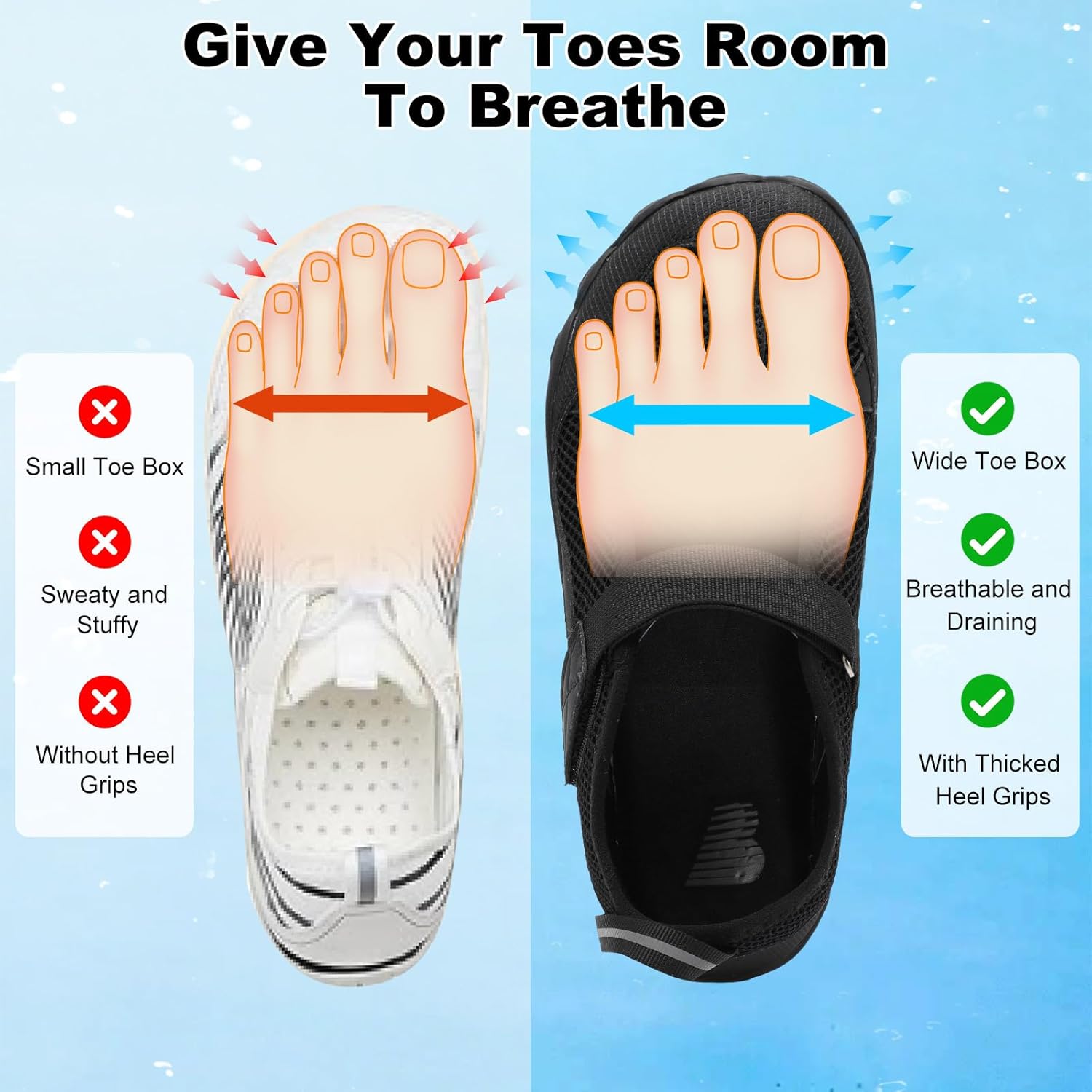 BARERUN Water Shoes for Women Barefoot Womens Hiking Shoes Zero Drop Quick-Dry Aqua Travel Swim Beach River Lake Sand Pool Boat Surf Garden Gym Exercise Non Slip Wide Sandals - Image 4