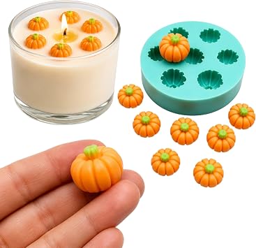 Mini Pumpkin Silicone Mold for Candle Toppers, Wax Melts, Soap Embeds, Resin Crafts, Candy & Jewelry Making Halloween & Autumn Mold