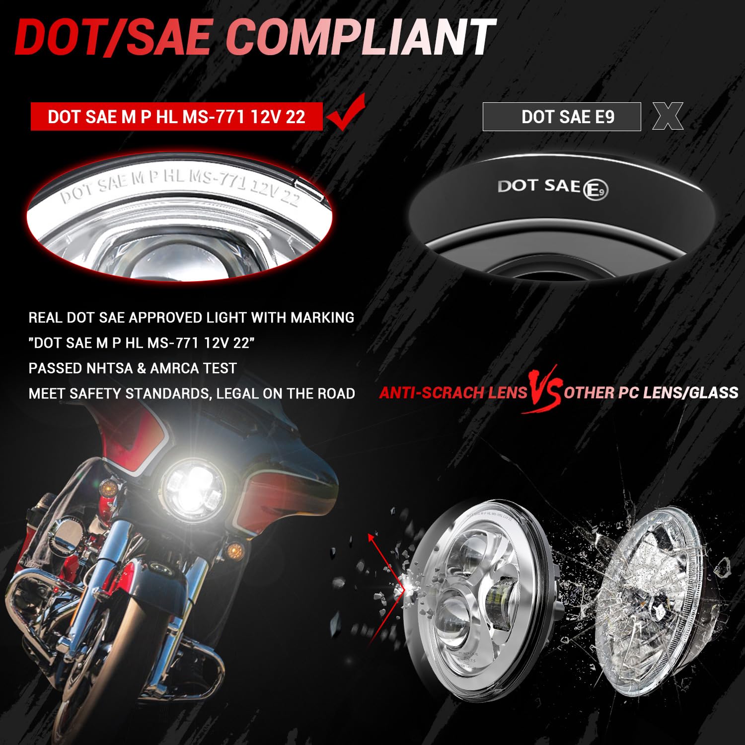 Amazon.com: Z-OFFROAD New Motorcycle 7 Inch LED light DOT Kit