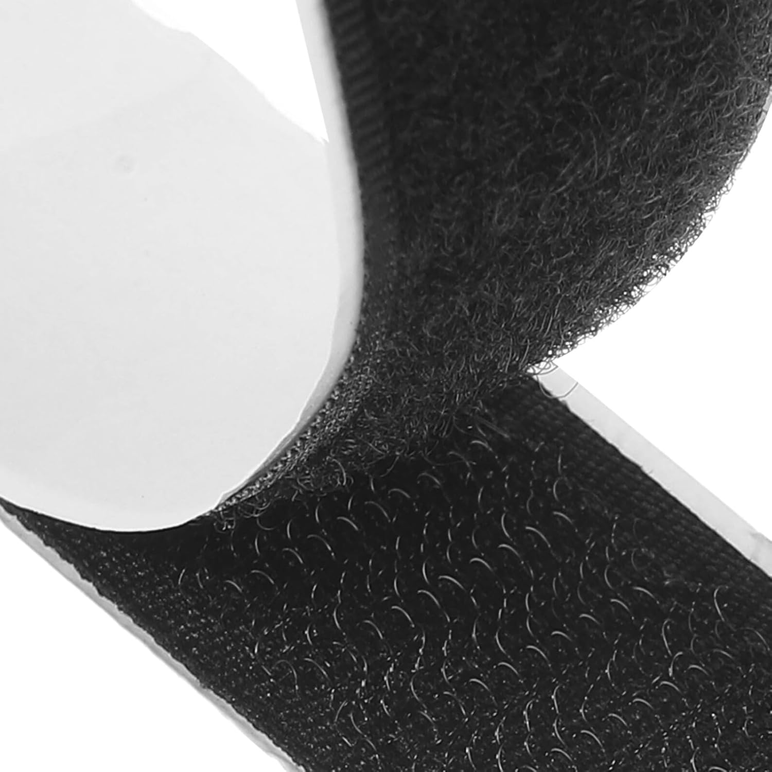 25m Roll Black Adhesive Hook and Loop Tape Strips, Strong Nylon Self-Stick Fastener for DIY Crafts, Carpet, and Home Organization