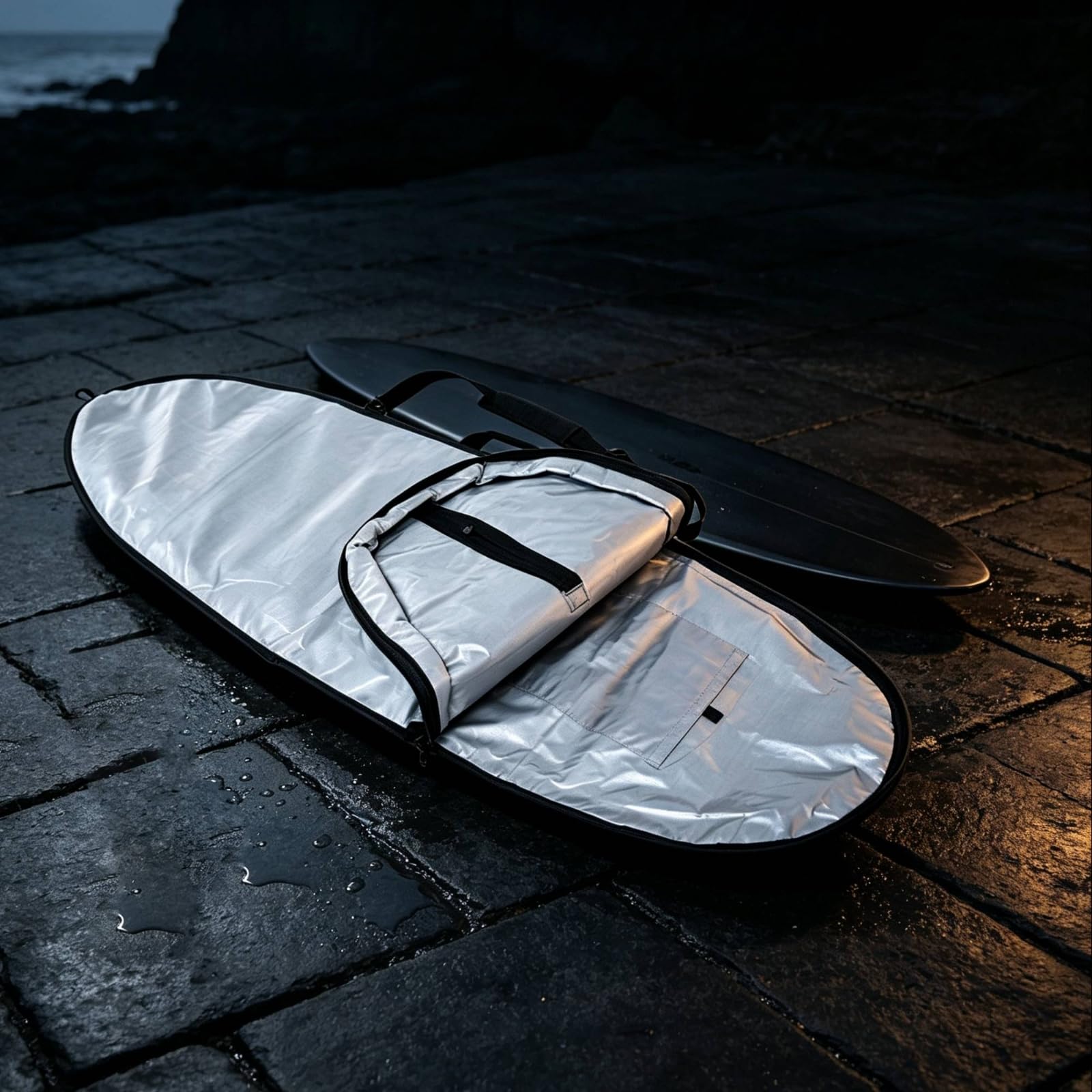 reisetauglich Surfboardtasche | Gepolstert, Surfboard-Tasche mit Schultergurt, wasserabweisend, Boardbag, für Aufbewahrung