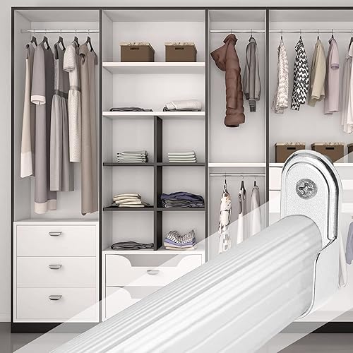 Miniatura 6 de Zorveiio Soportes de extremo de barra de armario plateados, soporte ovalado para barra de armario pequeño para armario de armario, 1 pulgada de