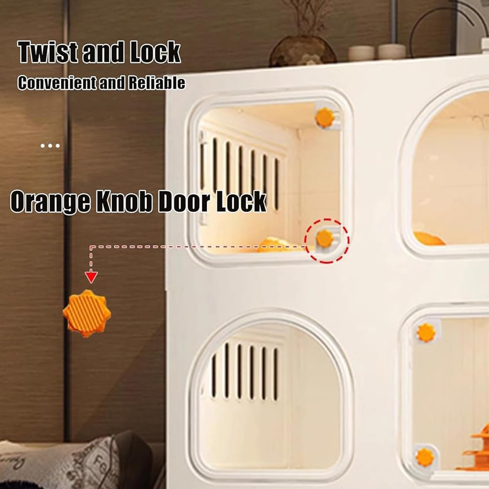JingNian Gabbia per Gatti di Grandi Dimensioni A 2/3 Livelli con Lettiera, Gabbia per Gatti Fai da Te, Gabbie per Gatti da Interno con Lettiera(Size:71 * 46.5 * 106cm)