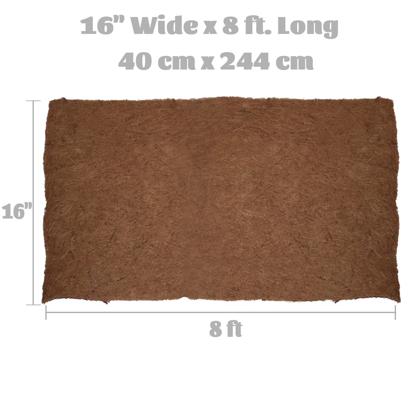 Rotolo di carta in fibra di cocco naturale, tappetino in fibra di cocco, per fioriere, cestini, bastoncini di muschio fai da te, 40 cm x 244 cm, Marrone, per interni ed esterni