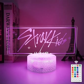 Crazepony Stray LED Night Light 16 Colors Adjustable Night Light with Remote, Suitable for SKZ Stay Fans Gifts, Stray Kids Merch, Room Decor Lamp, Birthday Gifts