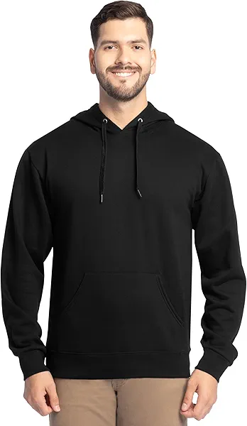 Fruit of the Loom Men's Eversoft Fleece Sweatshirts & Hoodies, Pullover-Black, X-Large