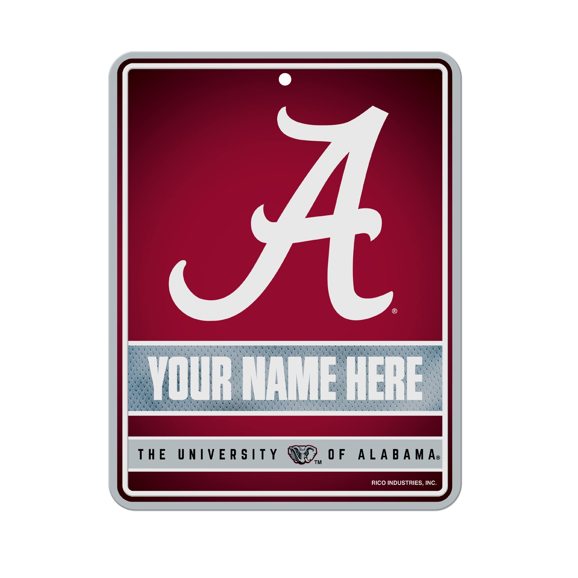 Rico Industries NCAA Personalized Metal Parking Sign Personalized/Custom Metal 8.5" x 11" Parking Sign - Home Décor - Indoor/Outdoor - Great Gift for