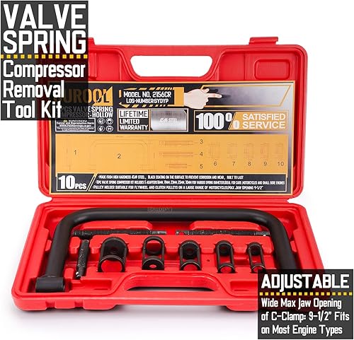 Miniatura 7 de Compresor de resorte de válvula de 10 piezas, compresor de resorte de válvula de motor pequeño automotriz, kit de servicio de abrazadera en C, con