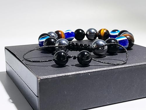 Vista 18 de Triple Protection Bracelet for Women Amethyst Crystal Bracelet Handmade Crystal Beads Bracelet (6mm, Black Onyx)