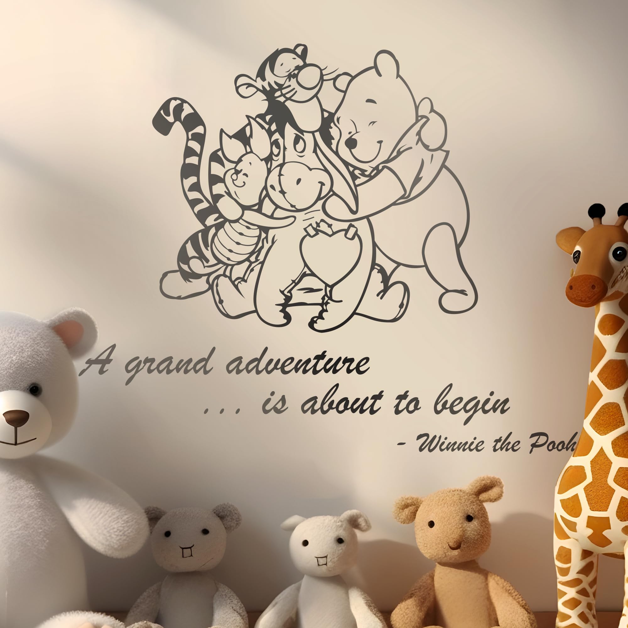 Winnie Pooh & Friends - A Grand Adventure is About to Begin Quote Baby Room Wall Decal- Decal for Baby's Room (Wide 22