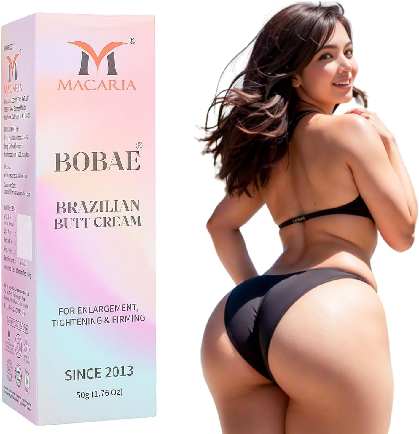 Bobae Brazilian Bum Firming Cream | Natural Butt Massage Cream for Daily Use