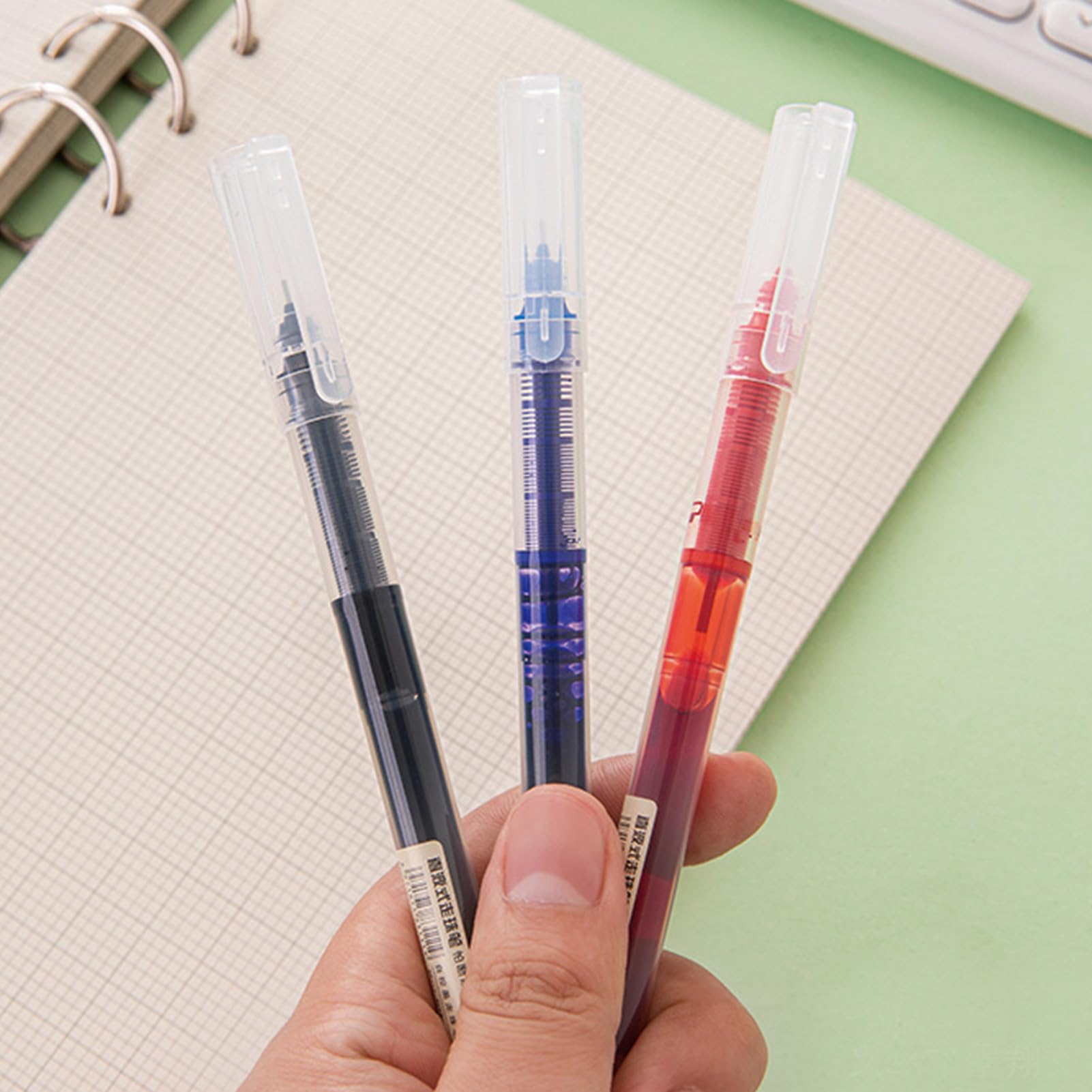 MOZXIRZ Gelschreiber mit roter Tinte, 0,5 mm, glattes Schreiben, für Mädchen, Jungen, Damen, Herren, Büro, Schulbedarf, Rot, 6 Stück