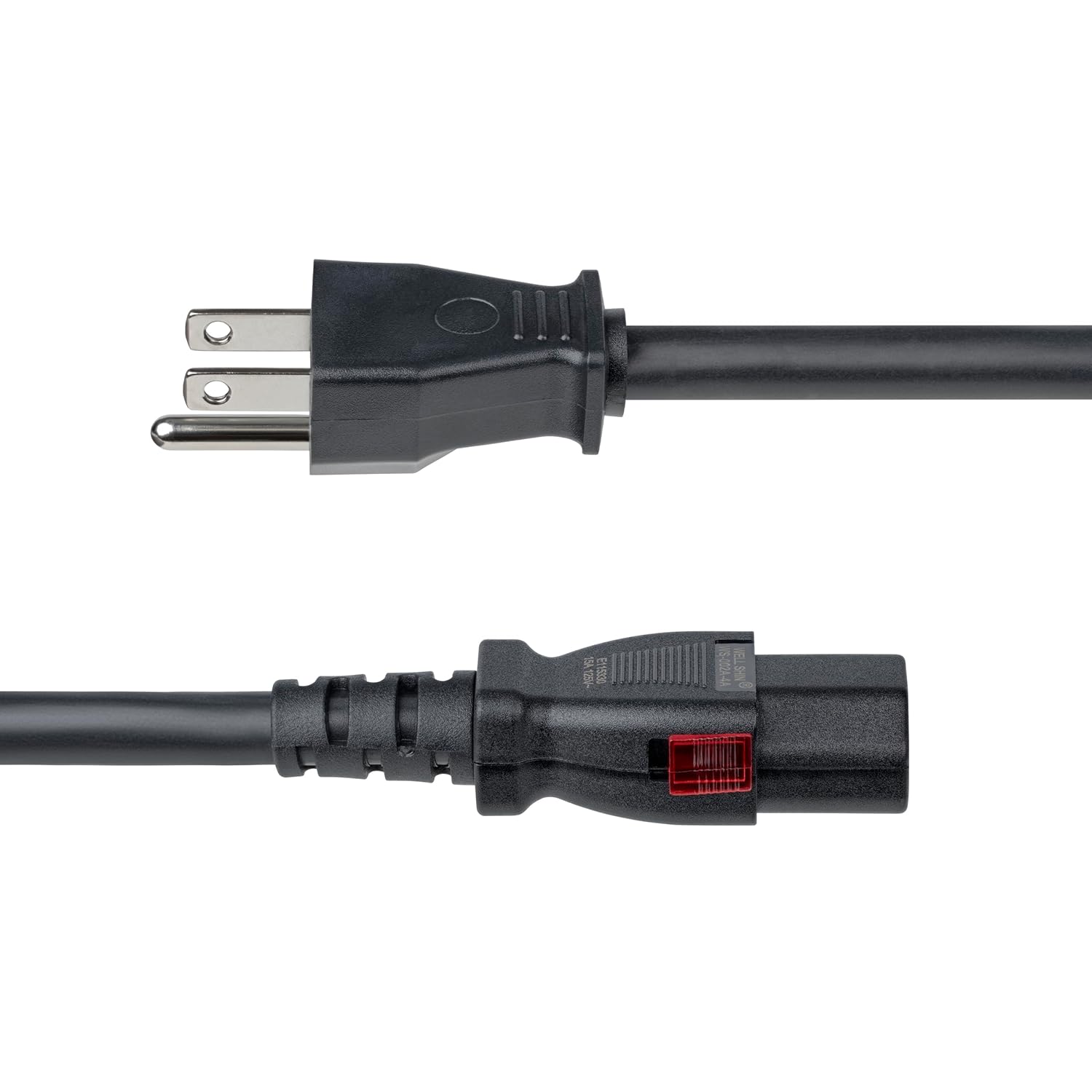 StarTech 15ft (4.5m) Heavy Duty Power Cord, NEMA 5-15P to Locking C13, 125V 15A, 14AWG, Replacement AC Computer Power Cable, UL Listed, TAA
