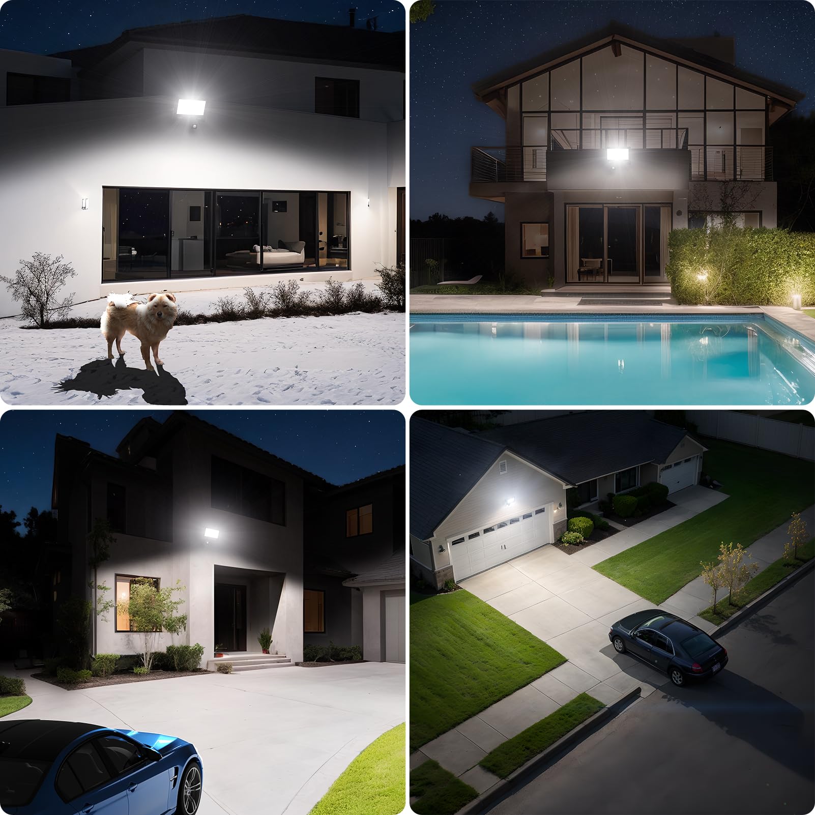 Faretto LED da Esterno Con Sensore Di Movimento 100W - 10000LM 6500K Bianco Faro LED Esterno Con Sensore Movimento, IP66 Impermeabile Luce Di Sicurezza per Cortile, Giardino, Garage