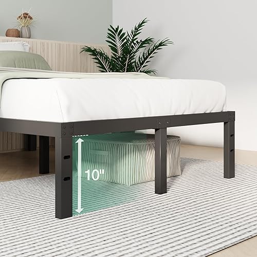 Miniatura 66 de Novilla - Base de cama matrimonial, plataforma de metal de 14 pulgadas, con espacio de almacenamiento debajo de la cama, soporte de listones de
